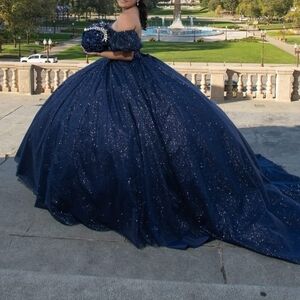 Elegant Navy Blue Ball Gown